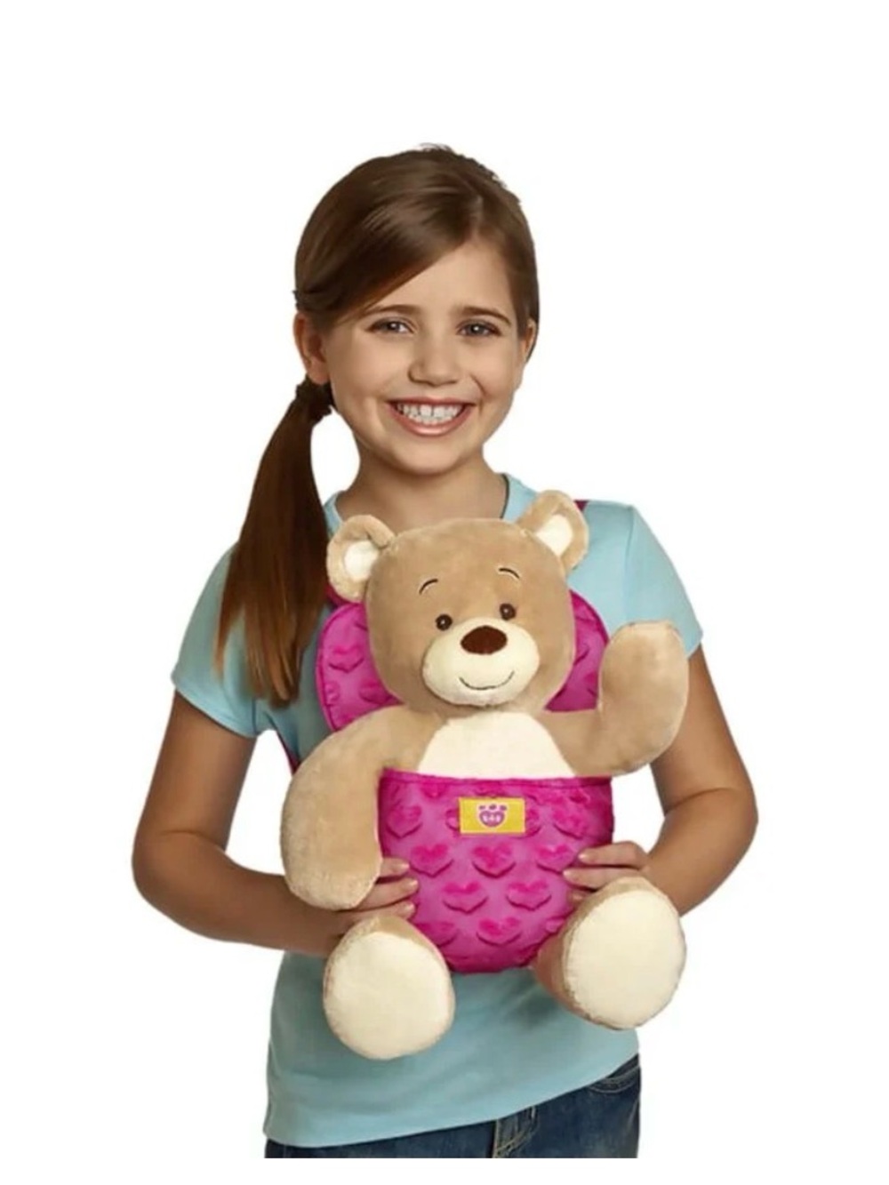 Build-A-Bear Pink Plush Stuffy carrier for stuffies Minky Pink & Soft EUC toy